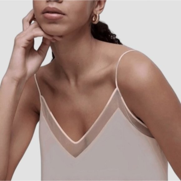 ARITZIA BABATON Light Taupe "Galen" Mesh Lining Camisole Tank Top- S - Picture 3 of 13